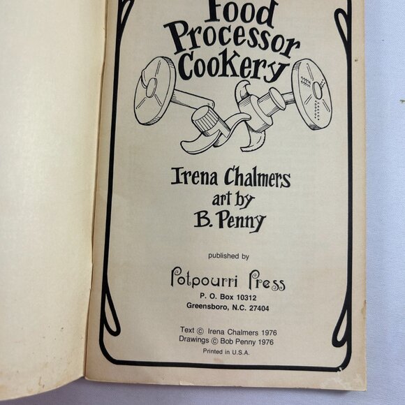 Vintage Food Processor Cookery Irena Chalmers Cookbook Recipes - Picture 3 of 7